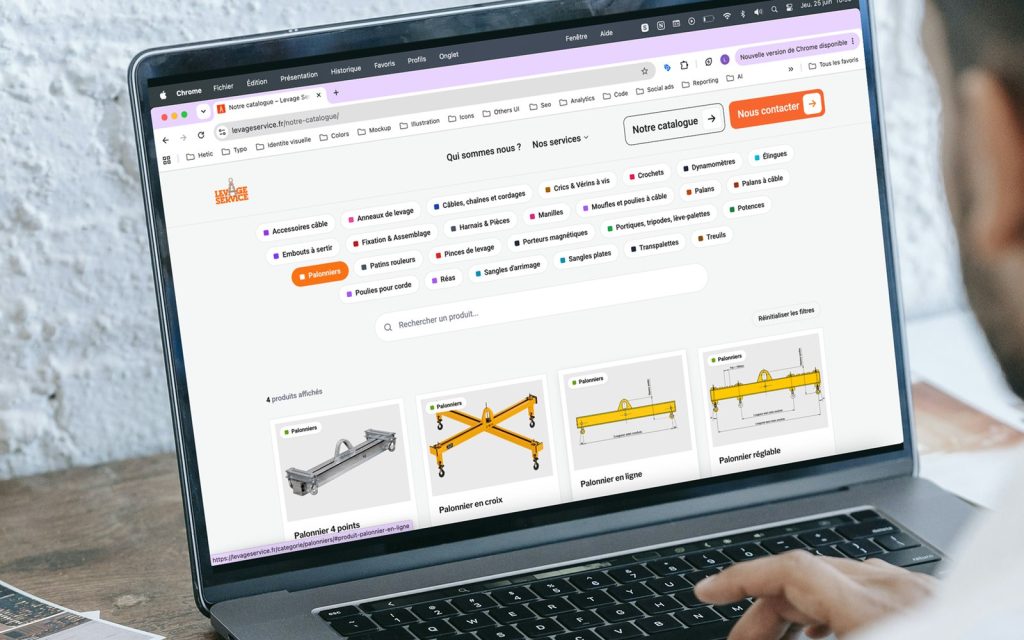Site Levage Service réalisé par Webiteasy